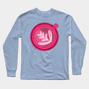 Coffee Latte in PINK Long Sleeve T-Shirt